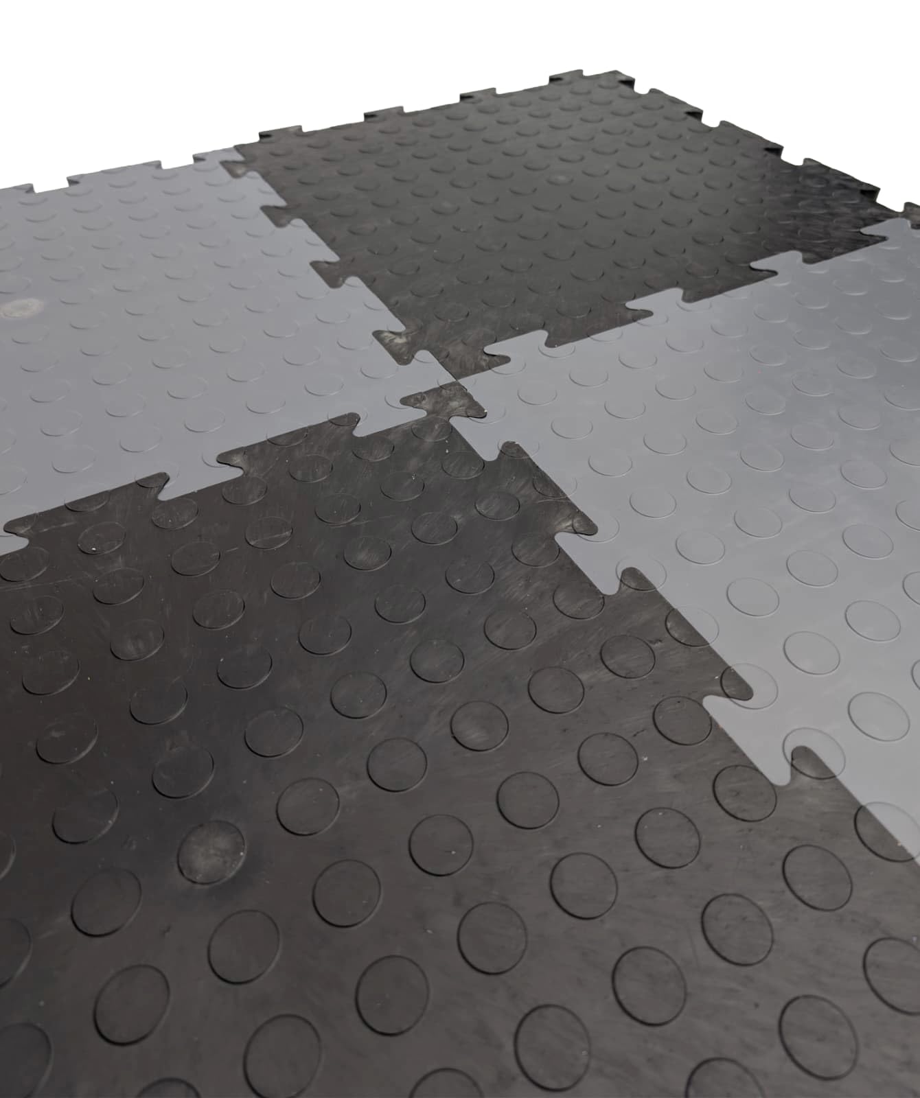 Heavy Duty PVC Penny Interlocking Garage Floor Tiles 495x495x12mm Workshop Gym 10 Year Guarantee Oil Resistant Modular Flooring Rubber Mats Suitable For Cars (Solid Grey Tile (495x495x12mm)
