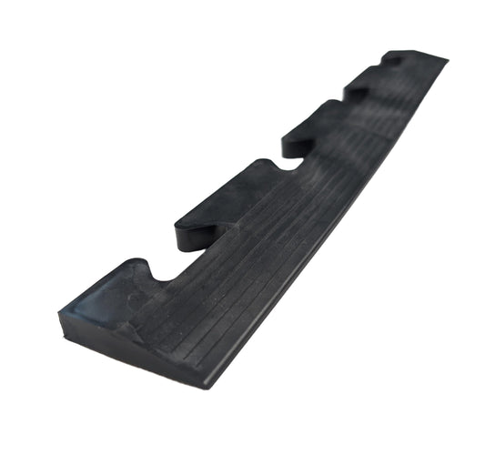 Heavy Duty PVC Penny Interlocking Garage Floor Tiles 495x495x12mm Workshop Gym 10 Year Guarantee Oil Resistant Modular Flooring Rubber Mats Suitable For Cars (Female Ramped Edge Black 495x60x12mm)