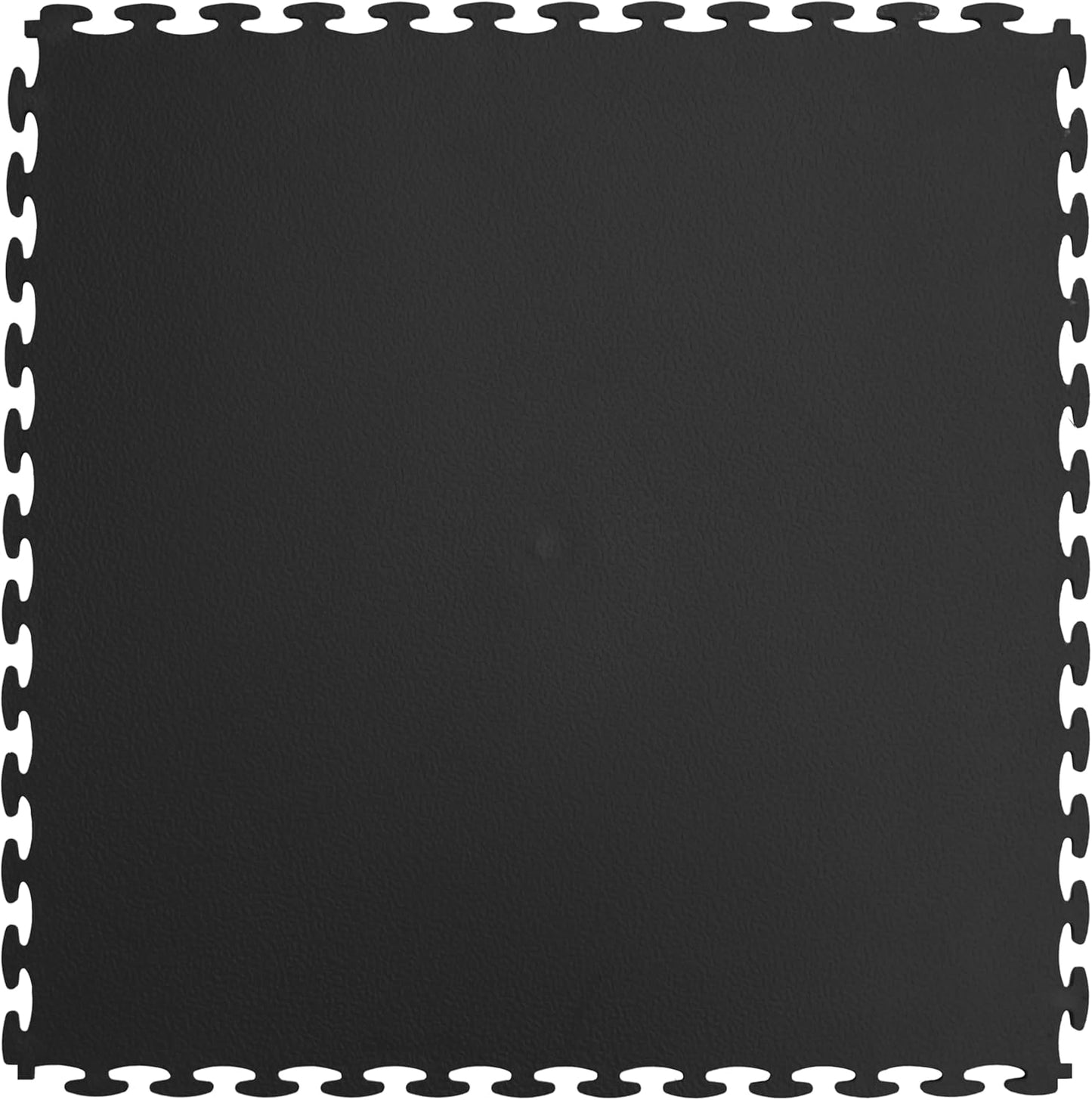 Premium Heavy-Duty Solid 7mm PVC Black Interlocking Garage & Workshop Floor Tiles, Oil & Chemical Resistant, Trolley Jack Approved (500x500x7mm)