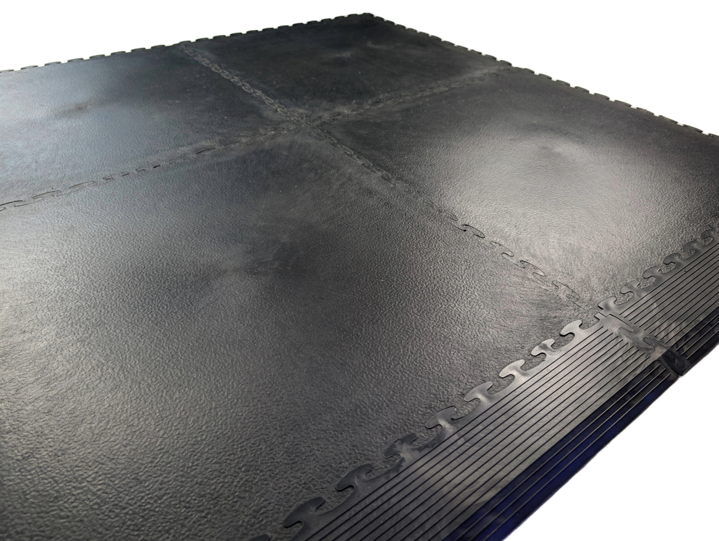 Premium Heavy-Duty Solid 7mm PVC Black Interlocking Garage & Workshop Floor Tiles, Oil & Chemical Resistant, Trolley Jack Approved (500x500x7mm)