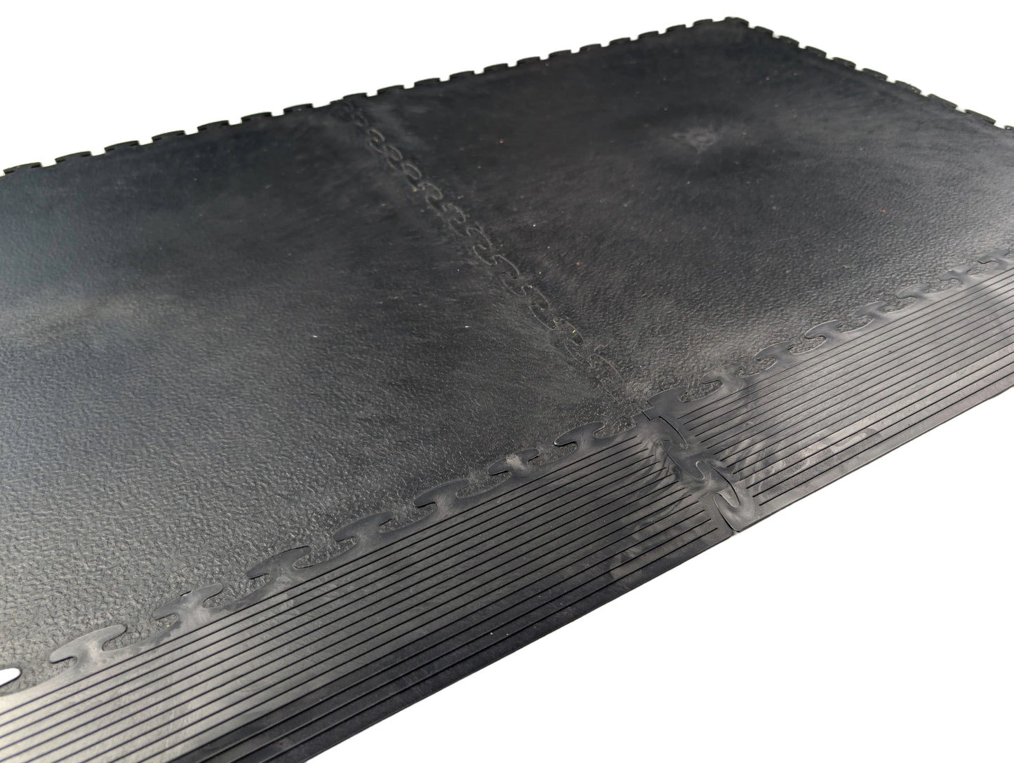 Premium Heavy-Duty Solid 7mm PVC Black Interlocking Garage & Workshop Floor Tiles, Oil & Chemical Resistant, Trolley Jack Approved (500x500x7mm)