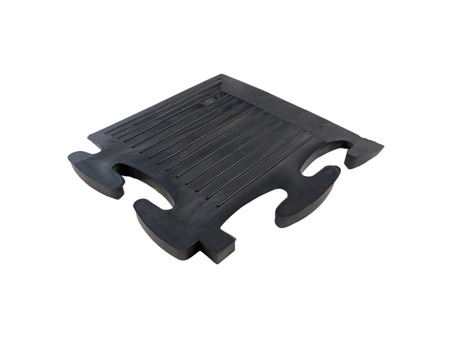Black Ramped Corner For Premium Heavy-Duty Solid 7mm PVC Interlocking Garage & Workshop Floor Tiles (500x75x7mm)
