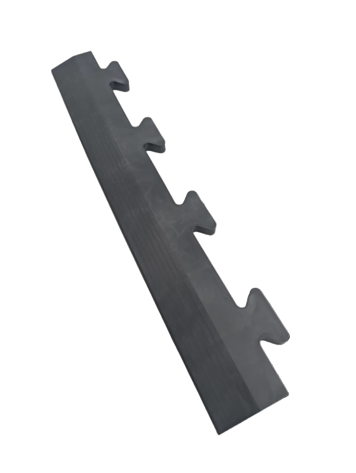 Grey Male Ramped Edge For Heavy-Duty PVC Penny & Checker Pattern Interlocking Garage & Workshop Floor Tiles 495x85x12mm