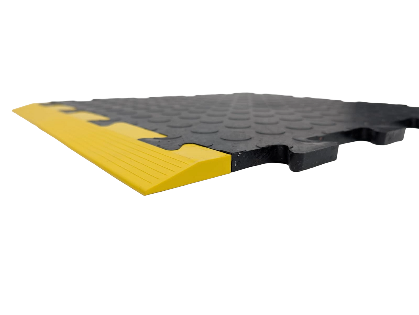 Heavy-Duty PVC Black Penny Pattern Interlocking Garage & Workshop Floor Tiles Oil & Chemical Resistant (495x495x12mm)