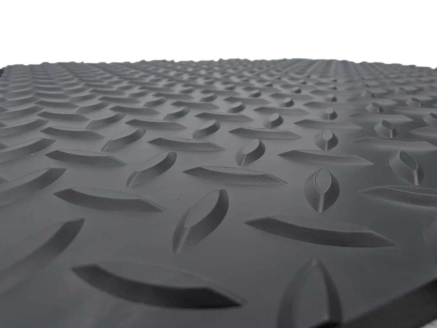 Heavy-Duty Grey PVC Checker Pattern Interlocking Garage & Workshop Floor Tiles Oil & Chemical Resistant (495x495x14mm)