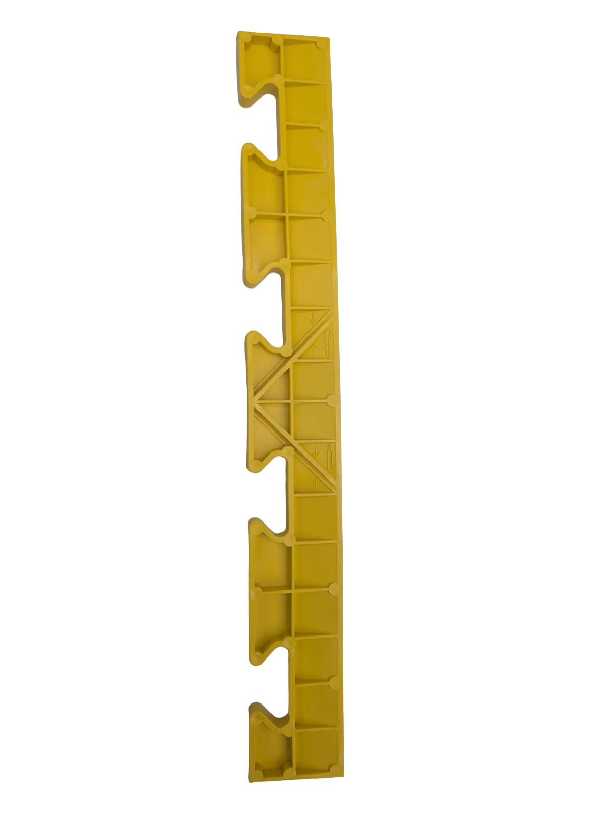 Yellow Female Ramped Edge For Heavy-Duty PVC Penny & Checker Pattern Interlocking Garage & Workshop Floor Tiles 495x60x12mm