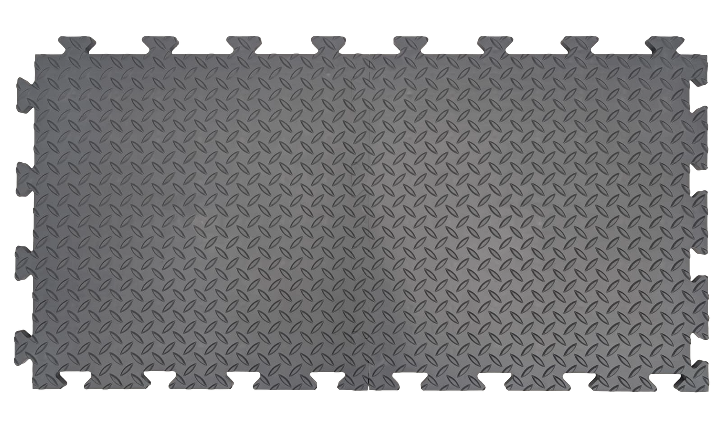 Heavy-Duty Grey PVC Checker Pattern Interlocking Garage & Workshop Floor Tiles Oil & Chemical Resistant (495x495x14mm)